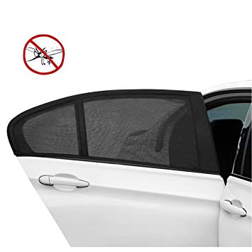 Sushiyi Sun Shade for Car Side Window, 2 Pack Breathable Mesh Protect Kid/Pet Form Sun Glare and UV Ray, Universal Car Shade Windshield Curtains Fit for 99% Car, Trucks and SUVs (Front Window)