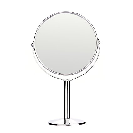 BuySShow Portable 3.25 Inch 3x Magnifying Swivel Vanity Mirror Two-sided Makeup Mirror 1x and 3x Magnification Suitable for Bedroom, Travel
