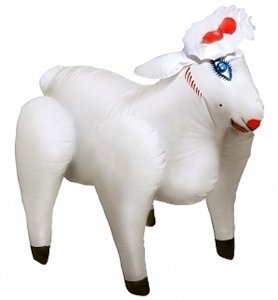 Naughty Inflatable Sheep Doll with Backdoor Pleasure Hole - Perfect for a Gag Gift!