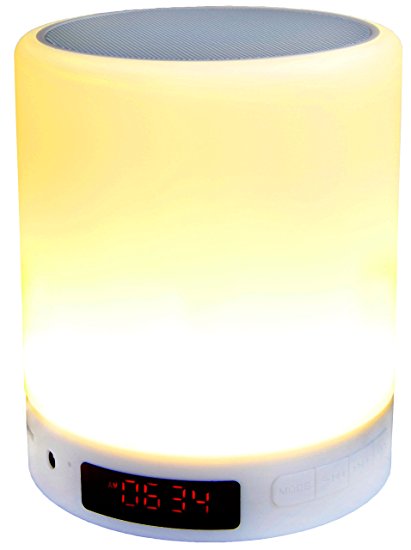 VIVO Atmospheric Smart Touch Bluetooth Speaker LED Lamp Light / Regular AM - PM Time Alarm Clock and FM Radio (SPK-V01)