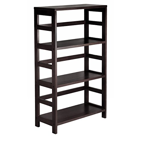 Winsome Wood 3-Shelf Wide Shelving Unit, Espresso