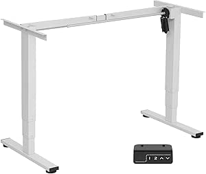 TOPSKY Single Motor 3 Stage Electric Adjustable Standing Computer Desk with Wider Adjustable Height Range 24"-48.4" for Home and Office DF01.11 (White)