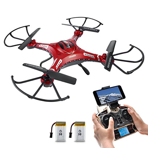 RC Quadcopter, Potensic® Wifi FPV 2.4GHz 4CH 6-Axis Gyro RC Quadcopter Drone with 2 MP HD Camera, 3D Flips Function