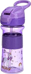 Nuby Thirsty Kids No-Spill Flip-It Reflex w/Soft Grip 12oz., Purple