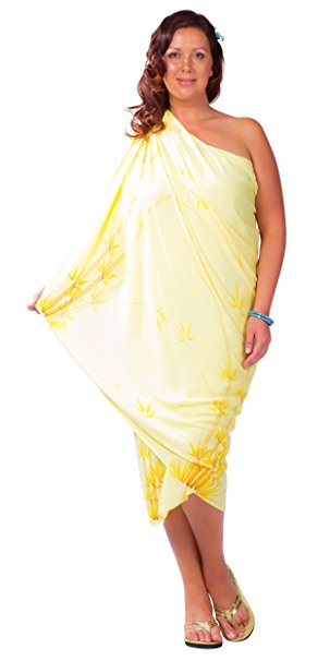 1 World Sarongs Womens PLUS Size Fringeless (TM) Floral/Flower Sarong