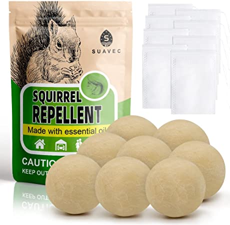 SUAVEC Squirrel Repellent Outdoor, Chipmunk Repellent Outdoor, Squirrels Repellent for Garden, Squirrel Deterrent Mint, Outdoor Repellent Squirrels for Attic, Keep Squirrel Away for Plants -8 Pack