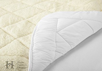 All-Season Sherpa Quilted Fitted Mattress Pad. Two-in-One Fully Reversible for Year Round Use - Breathable Microfiber on One Side and Plush Sherpa on the Other. By Home Fashion Designs. (King)