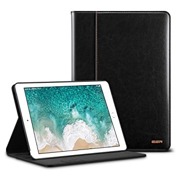 iPad Pro 10.5 Inch Case, ESR Premium Leather Business Multi-Functional Folio Stand Cover Hand Strap Pencil Holder Organizer Pocket Smart Auto Wake & Sleep for iPad Pro 10.5 inch, Black