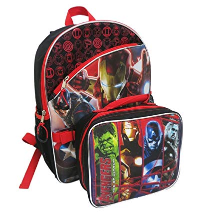 Marvel Avengers Backpack Set with Lunch Box, 16 Inch Large (Avengers School Supplies)
