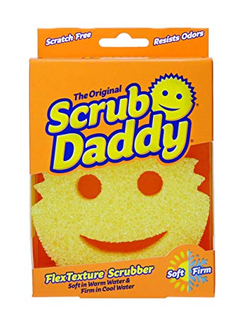 Scrub Daddy, The Original Scrub Daddy - FlexTexture Sponge, Soft in Warm Water, Firm in Cold, Deep Cleaning, Dishwasher Safe, Multi-use, Scratch Free, Odor Resistant, Functional, Ergonomic, 1pk