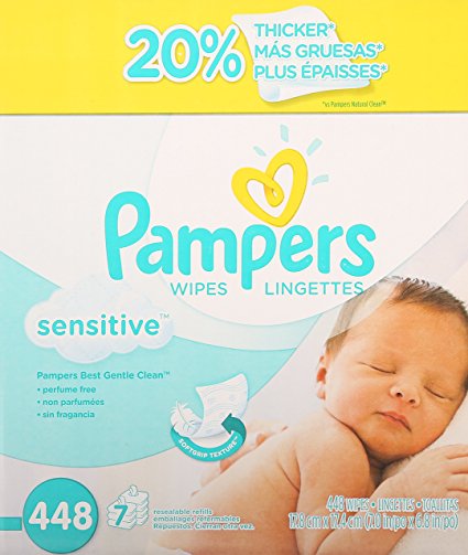 Pampers Sensitive Wipes, 448 Count