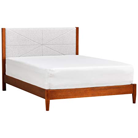 Rivet Stark Modern Starburst Stitch Queen Bed, 82.3"W, Antique Espresso