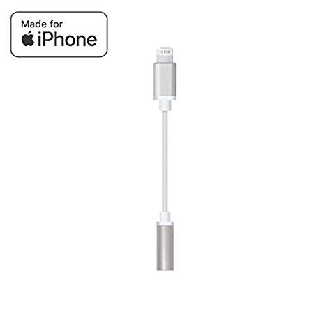 Headset Buddy [MFi-Certified] 3.5mm to Lightning Headphone Jack Audio Adapter for iPhone 8/8 Plus/iPhone X/iPhone Xs/XS Max/XR and More (PH35-LTGM)