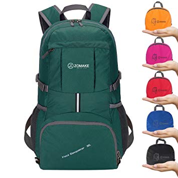 ZOMAKE Ultra Lightweight Hiking Backpack, 35L Foldable Water Resistant Travel Daypack Packable Backpack for Outdoor Camping(Army Green)