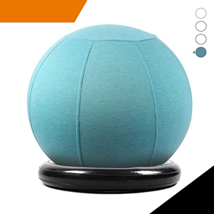 Sport Shiny Balance Ball Chair Pro,Stability Yoga Ball with Machine Washable Slipcover,Ring Base Kit,Ergonomic Active Sitting Exercise Ball Chair Kit,Quick Air Pump Included,Multiple Size&Color