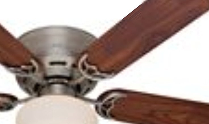 Hunter Fan Company 53074 Low Profile III Plus 52-Inch Ceiling Fan with Five Walnut/Light Cherry Blades and Light Kit, Antique Pewter