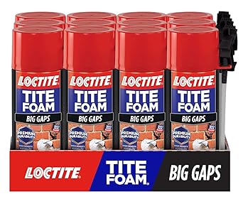 Loctite Tite Foam Big Gaps Spray Foam Sealant, Polyurethane Expanding Foam Insulation - 12 fl oz Can, Pack of 12