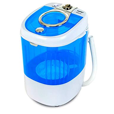 KUPPET Mini Portable Washing Machine for Compact Laundry, 7.7lbs Capacity, Small Semi-Automatic Compact Washer with Timer Control Single Translucent Tub …