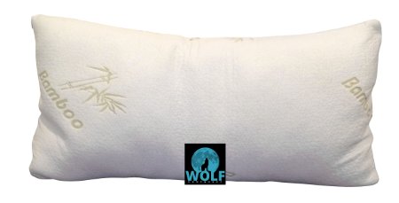 Bamboo Pillow-Wolf Home Goods Premium Bamboo Memory Foam Hotel Quality Pillow-Stay Cool Zipper Machine Washable Bamboo Case-Hypoallergenic and Dust Mite Resistant-Soft with Premium Neck Support