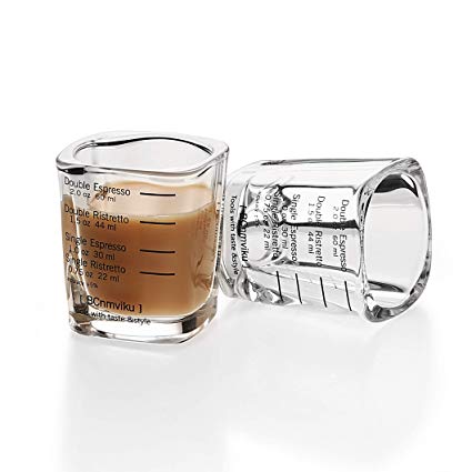 2-Pack Espresso Shot Glass Set Measuring Shot Glasses Heavy Base 2 Ounce 2.4 inch Tall Tumbler Cup for Coffee Jello Shot (2 pack)