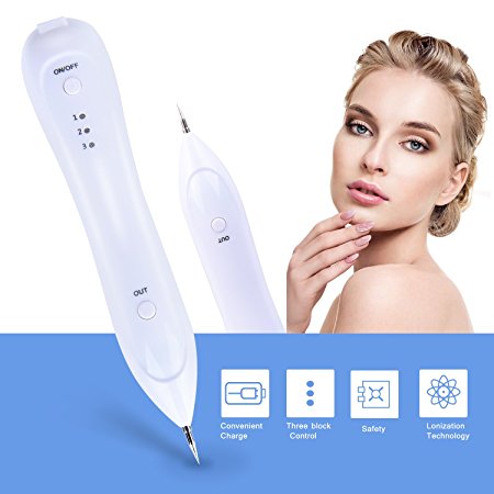 ACELIST Mole Remover, Mole Removal Pen Spot Eraser Tool Kit , USB Charging Portable Efficient Remove Freckle Dark Spots Tattoo, Flat Moles Remover Kit