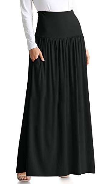 Womens Long Maxi Skirt with Pockets Reg and Plus Size - Made in The USA
