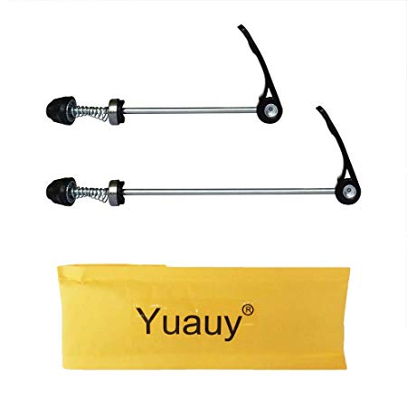 Yuauy Bicycle Quick Release Skewers Axle Front and Rear Skewers Steel for Mountain Bike Road Bike Black