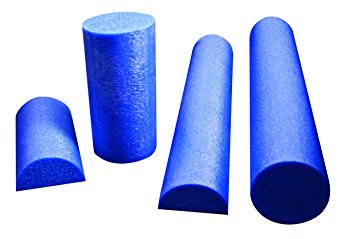 CanDo PE Blue Foam Roller, 6" X 36", Half-Round