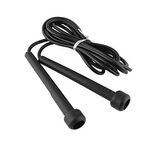 Great Deal(TM) Black 2.5M Jumping Fast Speed Gym Training Sports Exercise Plastic Skipping Rope