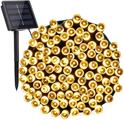DooVee Solar String Lights, 72ft 200 LED Solar Fairy Lights with 8 Modes, Waterproof Solar Powered Outdoor String Lights for Patio, Garden, Yard, Party, Holiday Decorations (Warm White)