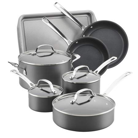 Circulon Genesis Hard-Anodized Nonstick 11-Piece Cookware Set, Gray