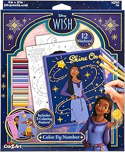 Disney Wish! Color by Number with Markers, Creative Art Activity Set, Ages 4 and Up