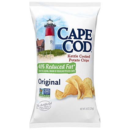 Cape Cod Potato Chips, Reduced Fat Original Kettle Cooked, 8 Ounce