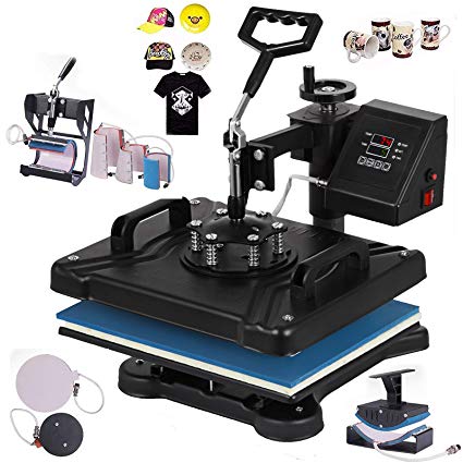 VEVOR Heat Press 12X15 Inch Heat Press Machine 8 in 1 Professional Digital Multifunctional Sublimation Swing Away Heat Press 360 Degree Rotation Heat Press Machine for T Shirts Hat Mug Cap Plate