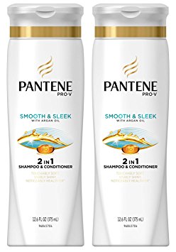 Pantene Pro-V Smooth & Sleek 2in1 Shampoo and Conditioner with Argan Oil - 12.6 oz - 2 pk