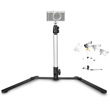 UTEBIT Copy Stand Macro Rotatable Camera Table Top Monopod Stand with 360 Degree Swivel Ball Head Mount and 1/4'' Screw for Miniature Camera DSLR Under 300g Smartphone Video Photography Product Shoot