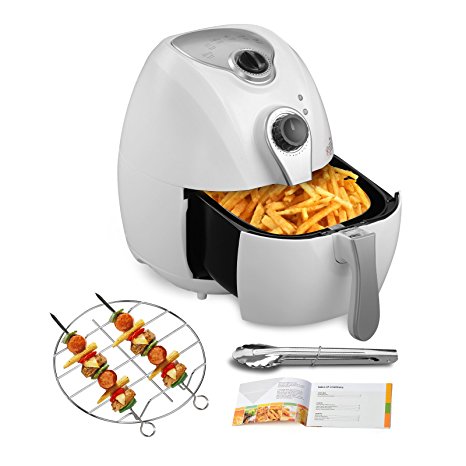 KUPPET YA200 Oilless Hot Air/Deep Fryer with Basket 4.4QT- Non Stick & Detachable Dishwasher Safe-Timer Temperature Control-8-in-1-6 Cooking Presets-1300W-White