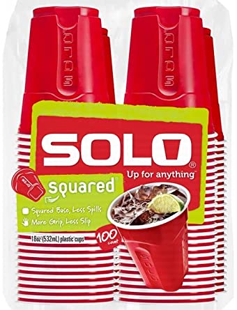 SOLO Original Red 18oz Plastic Party Cups, 100ct