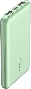 Belkin BoostCharge USB-C Portable Charger 10k Power Bank w/ 1 USB-C Port and 2 USB-A Ports with USB-A to USB-C Cable for iPhone 15, 15 Plus, 15 Pro, 15 Pro Max, Samsung Galaxy S24, & More - Green