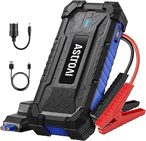 AstroAI S8 Ultra Jump Starter Battery Pack, 4000A Battery Jump Starter with Wall Charger for Up to 10.0L Gas & 8.0L Diesel Engines 12V Portable Jump Box with 3 Modes Flashlight and Jumper Cable(Blue)