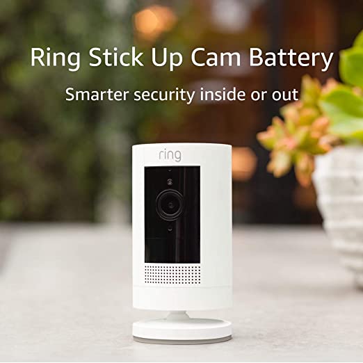 All-new Ring Stick Up Cam Battery HD security camera with two-way talk, Works with Alexa – 3-Pack