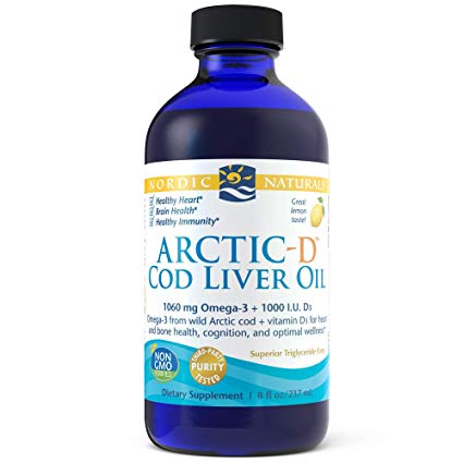 Nordic Naturals - Arctic-D CLO, Heart and Brain Health, and Optimal Wellness, Lemon, 8 Ounces