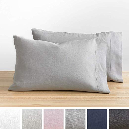 Baloo Pillow Case Set of 2 - Pure French Linen - Made with Premium Natural Chemical-Free Fibers (Dove Grey, 20x30)