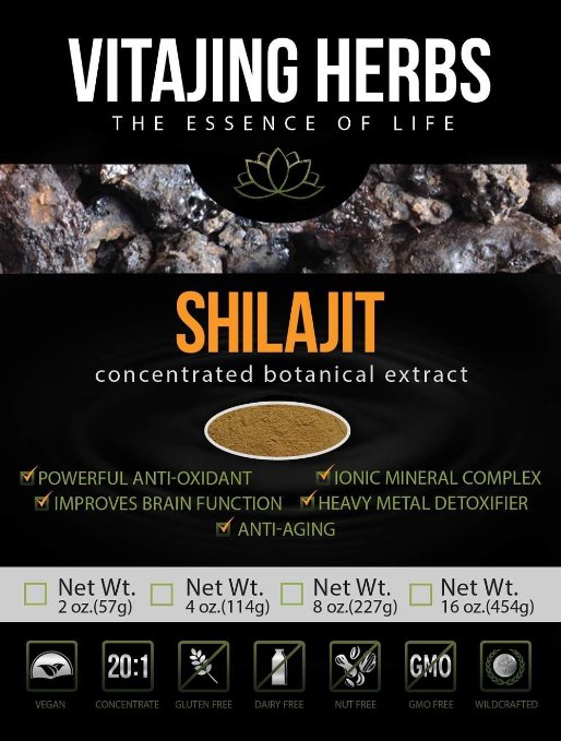 Shilajit Extract Powder 20:1 - Ionic Mineral Complex, Increase Energy, 100% PURE POTENT EXTRACT, No Fillers, Binders or Additives! (2oz)
