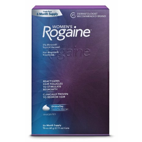 Womens Rogaine Foam Hair Regrowth Treatment, 6 Month Supply, 6.33 Ounce