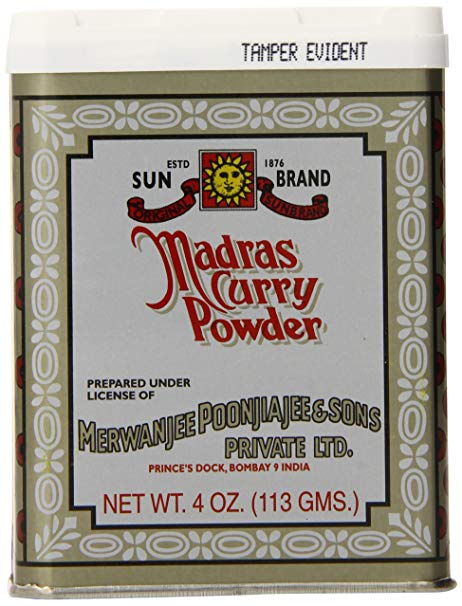 Sun Brand Madras Curry Powder, 4-Ounce Tins (Pack of 12)