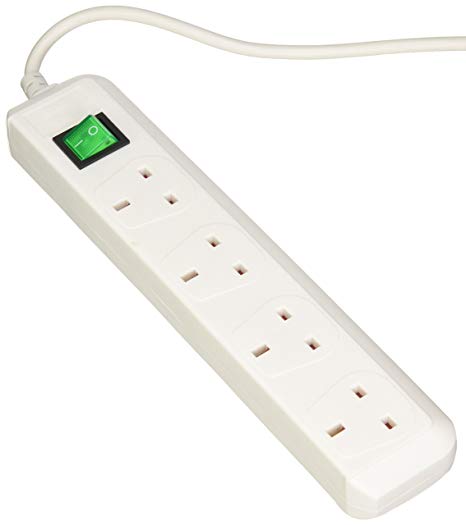 Brennenstuhl Eco-Line, 4-way extension lead (with switch and 1.5m cable - extremely energy-efficient) colour: white