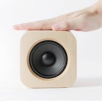 Sugr Cube Minimalist Speaker Elegant Design and Accurate Sound Bluetooth 4.0 Compatible with iPhone, iPad, Samsung and Charge with USB (Vintage Maple Wood)