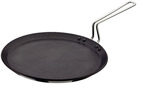 Futura Non-Stick Flat Tava Griddle, 12-Inch For Dosa, 4.88mm with Steel Handle