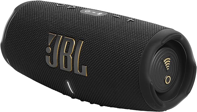 JBL Charge 5 WiFi and Bluetooth Speaker with up to 20 hours Battery Life, Waterproof and Dustproof, in Black